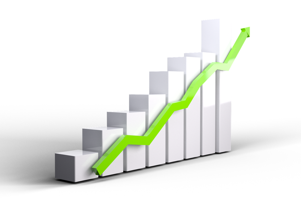 energia verde investimenti - un grafico di colonnine con una linea verde in salita