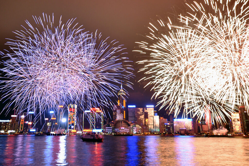 fuochi d'artificio a hon kong per festeggiare il Capodanno cinese  foto licenza CC