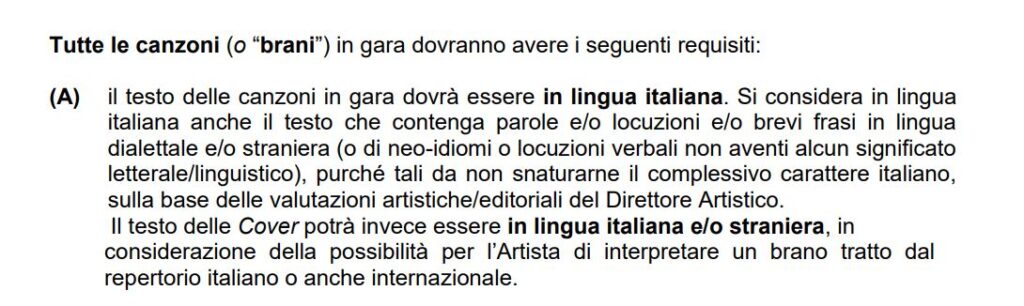 geolier - un estratto del regolamento del festival di sanremo