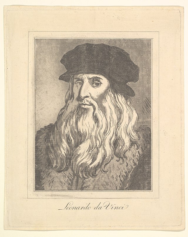 
ritratto di Leonardo conservato al Museo di Portland licenza CC