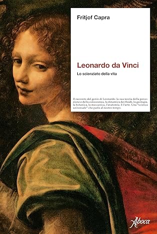 copertina del libro Leonardo da Vinci lo scienziato della vita con un particolare di un dipinto di Leonardo un volto di fanciulla