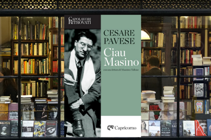 libro ciau masino di cesare pavese in una vetrina di libreria