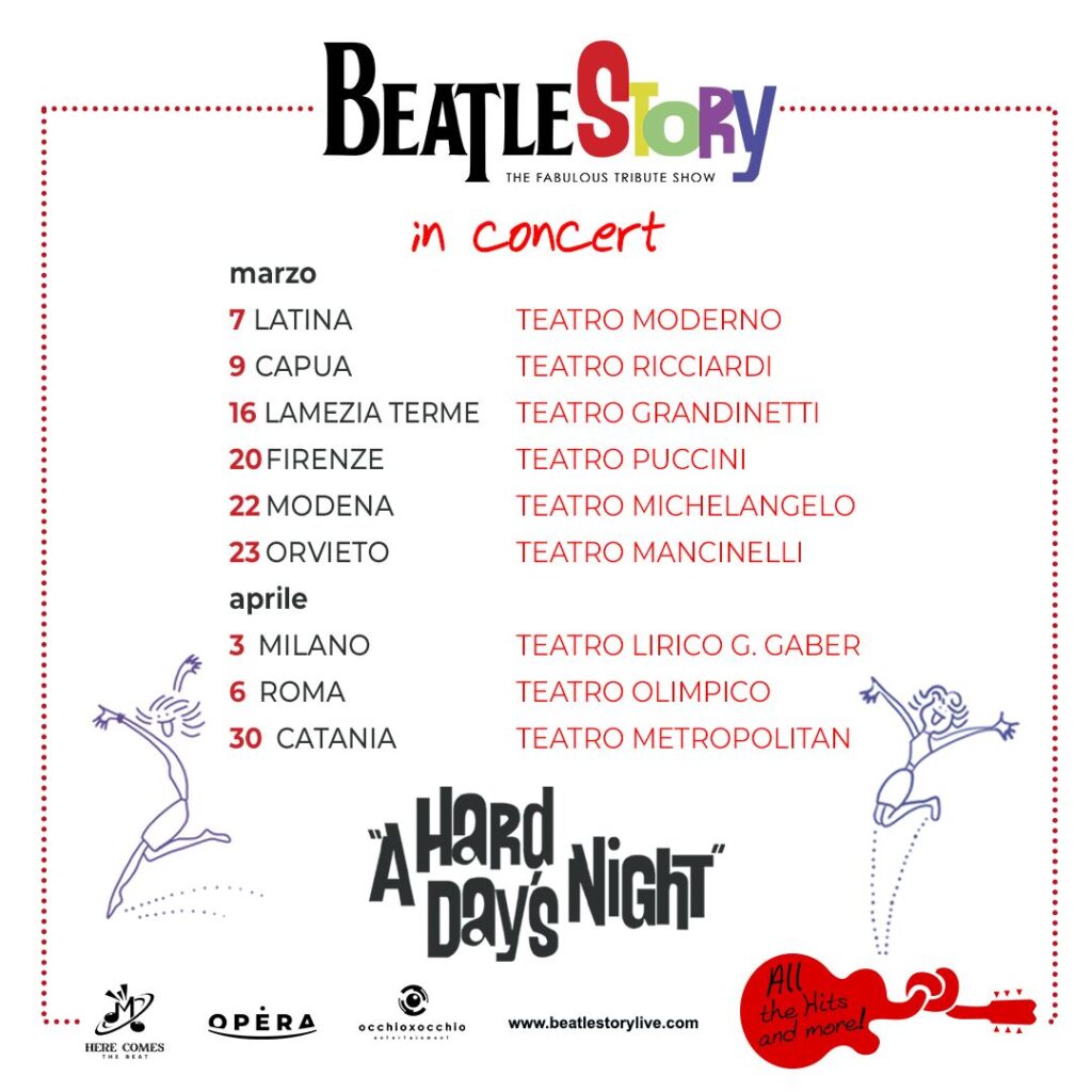 beatlestory - la locandina con le date del tour