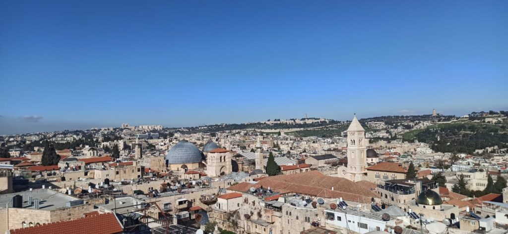 Una veduta aerea della città di Gerusalemme