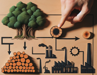 foresta - legno - energia dobbiamo rappresentare una catena di produzione: a sinistra una foresta da cui parte una freccia nera verso il centro dove dsegnamo una catasta di legno da cui parte un'altra freccia nera verso destra dove disegnamo una centrale elettrica