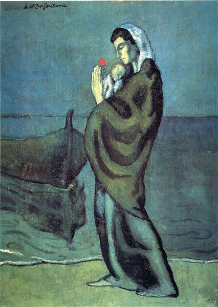 madre e figlio sulla spiaggia picasso wikiarte pubblico dominio americano