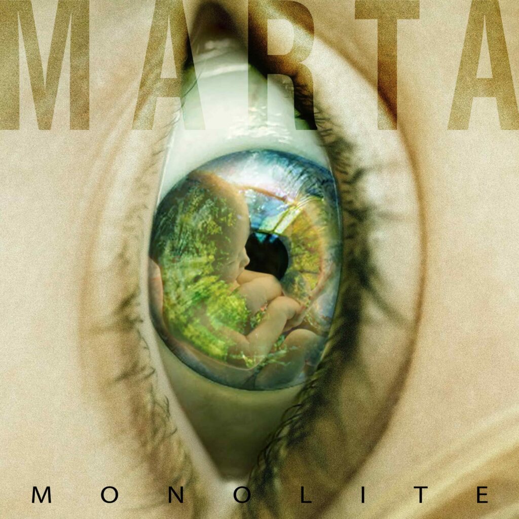 marta - la copertina del nuovo singolo dei monolite, che rappresenta un occhio messo in verticale