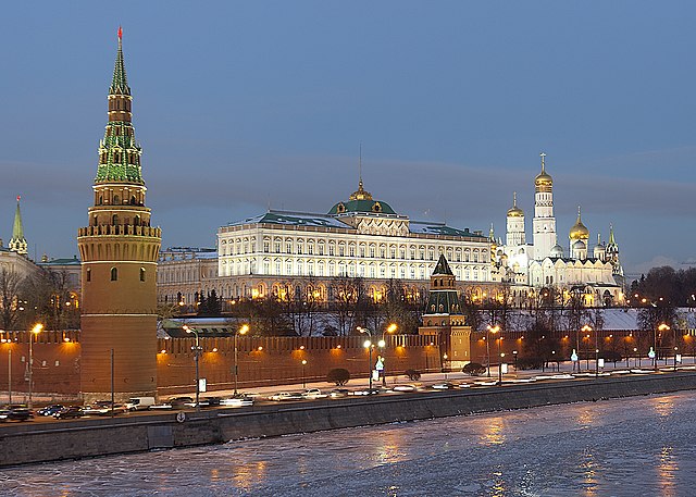 Moscow Kremlin, Russia visto nelle luci dell'imbrunire. licenza CC