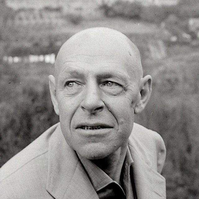 jiean dubuffet in una foto bianco nero anni sessanta di Paolo Monti