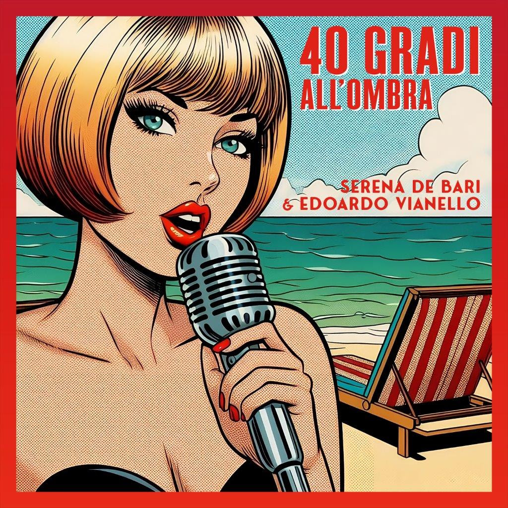 edoardo vianello e serena de bari - la copertina del nuovo singolo che raffigura la cantante bare se in un disegno, col microfono in mano