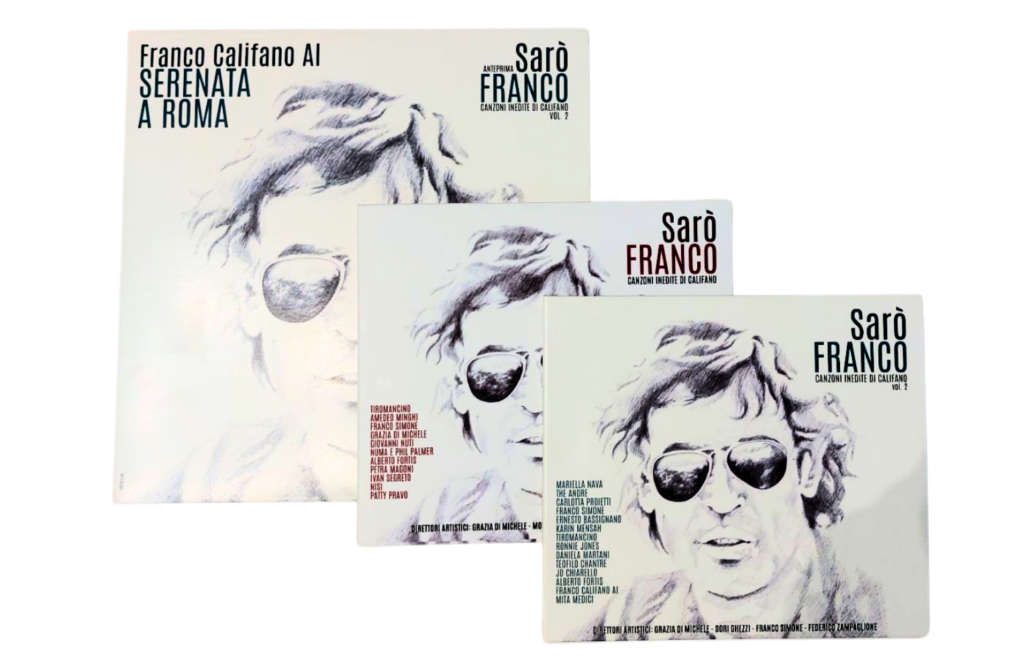 sarò franco - nella foto i due cd della collana, con la foto di califano in primo piano, e il 45 giri da collezione