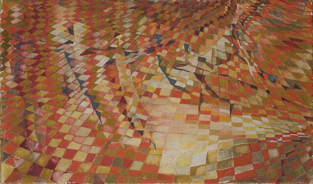 Figure de ballet [Ballet Figure], 1948, oil and graphite on canvas, 27 x 46 cm
Galerie Jeanne Bucher Jaeger, Paris-Lisbon. Photo Jean-Louis Losi. @
Adagp/Jeanne Bucher Jaeger, Paris, by SIAE 2024