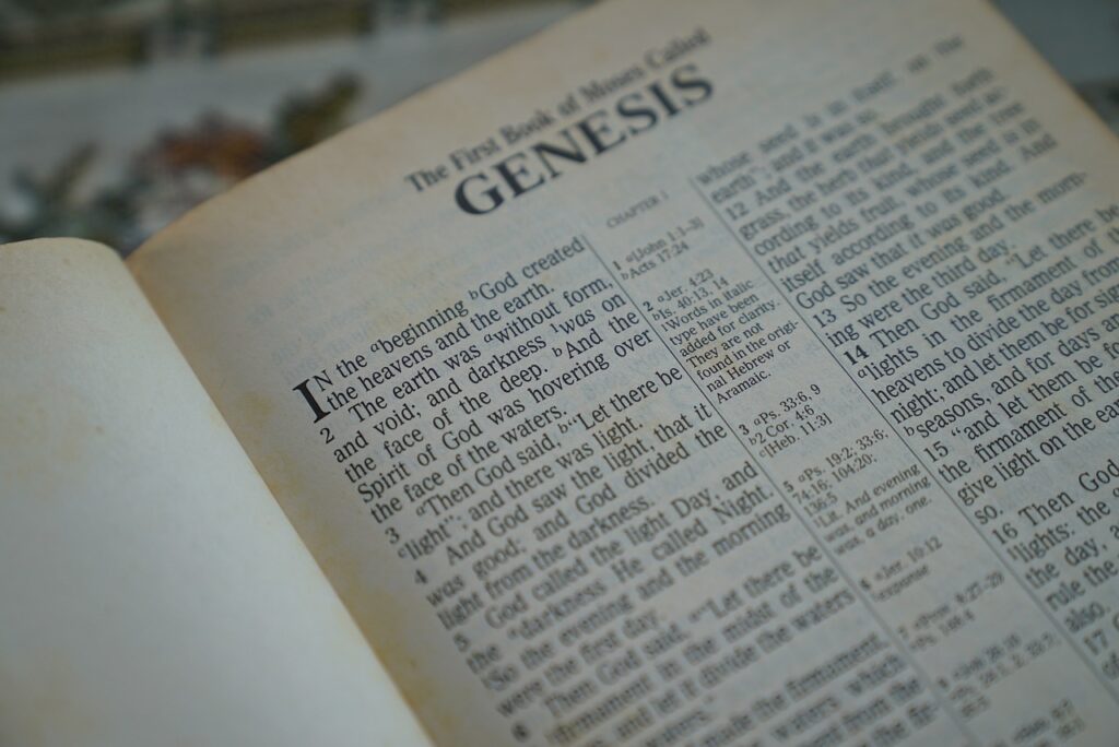 Latino alle medie, bibbia valditara - una bibbia aperta sul capitolo della genesi