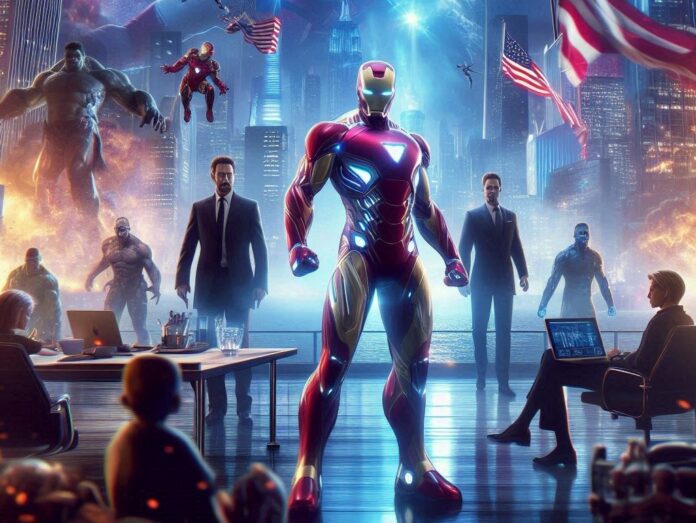 nella foto un richiamo ai personaggi marvel avengers