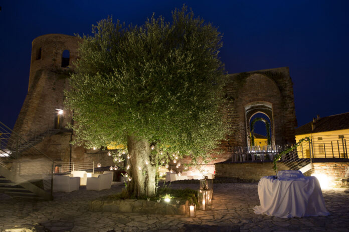 nero di stelle - castello di moasca - una veduta notturna del castello