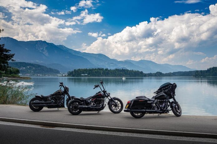 european bike week 2025 - tre H-D in riva al lago