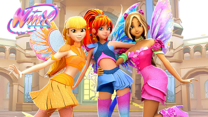 roblox - la locandina ufficiale con le fate winx in ptimo piano
