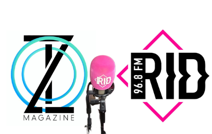 Zetatielle Magazine Rid968 i due loghi con un microfono rosa al centro