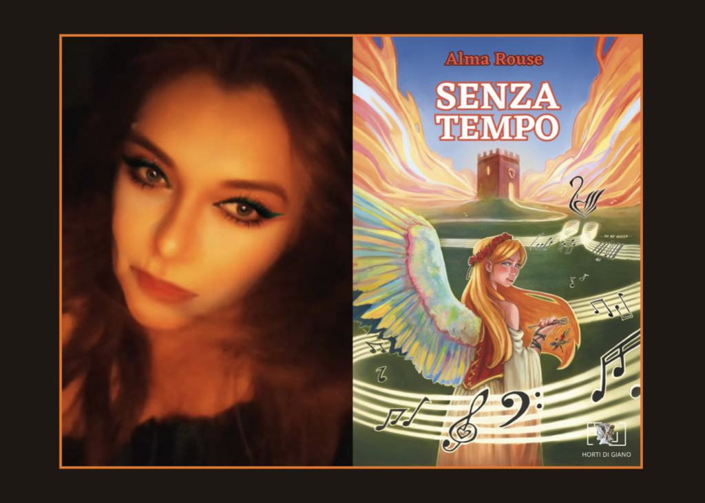 alma rouse e la copertina del suo primo romanzo