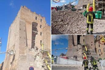 Roma, crollata parte della Torre dei Conti ai Fori Imperiali: un operaio sotto le macerie