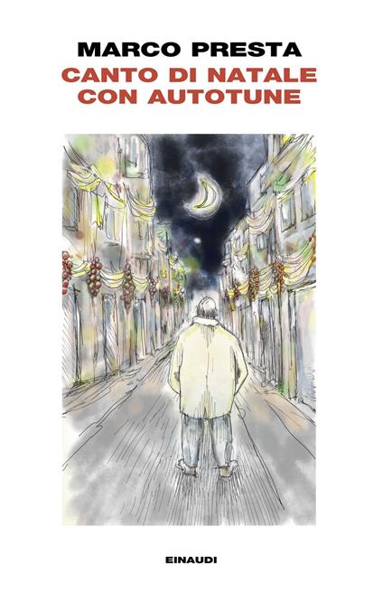 Libri da regalare a Natale tra misteri, segreti e autotune! - La copertina di un libro dove è disegnata un astrada in prospettiva con case sui lati e un uomo con cappello che cammina guardando la mezza luna in cielo