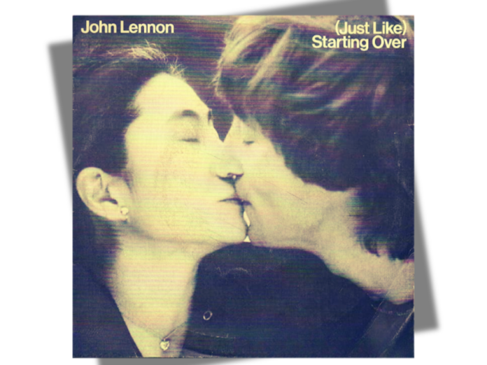 john lennon - la copertina del singolo starting over, insieme a yoko ono