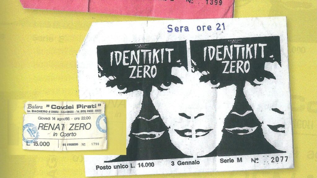 giulio spadoni - nella foto il biglietto del tour identikit zero