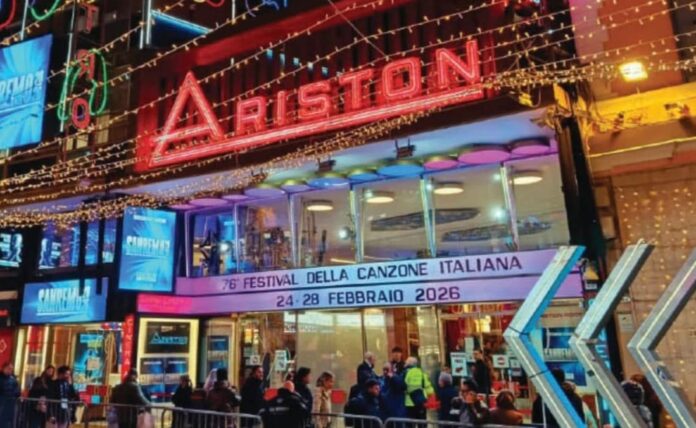 Scaletta serata finale Sanremo 2026 - Zetatielle Magazine Scaletta serata finale sanremo 2026- la facciata del teatro ariston a sanremo