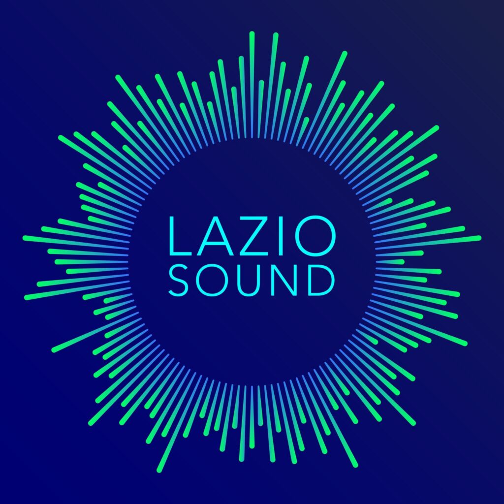 Logo di LAZIOSound su sfondo blu