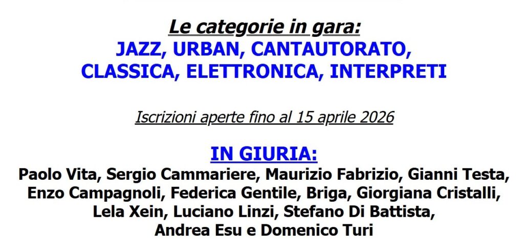 LAZIOSound iscrizioni - elenco nomi giuria e categorie