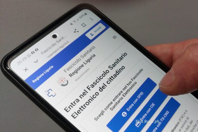 Fascicolo sanitario elettronico - nella foto sulla schermata di uno smartphone la pagina home del servizio