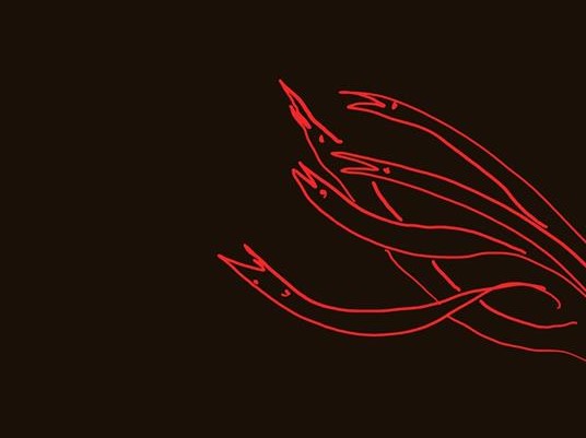 segreti di famiglia - 4 serpenti disegnati con tratto rosso su sfondo nero