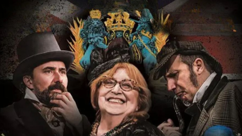 sherlock holmes - nella foto locandina: Mario Bois, Margherita Fumero e Mauro Villata.