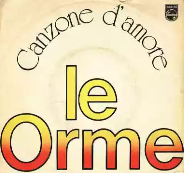 le orme - la copertina del singolo canzone d'amore