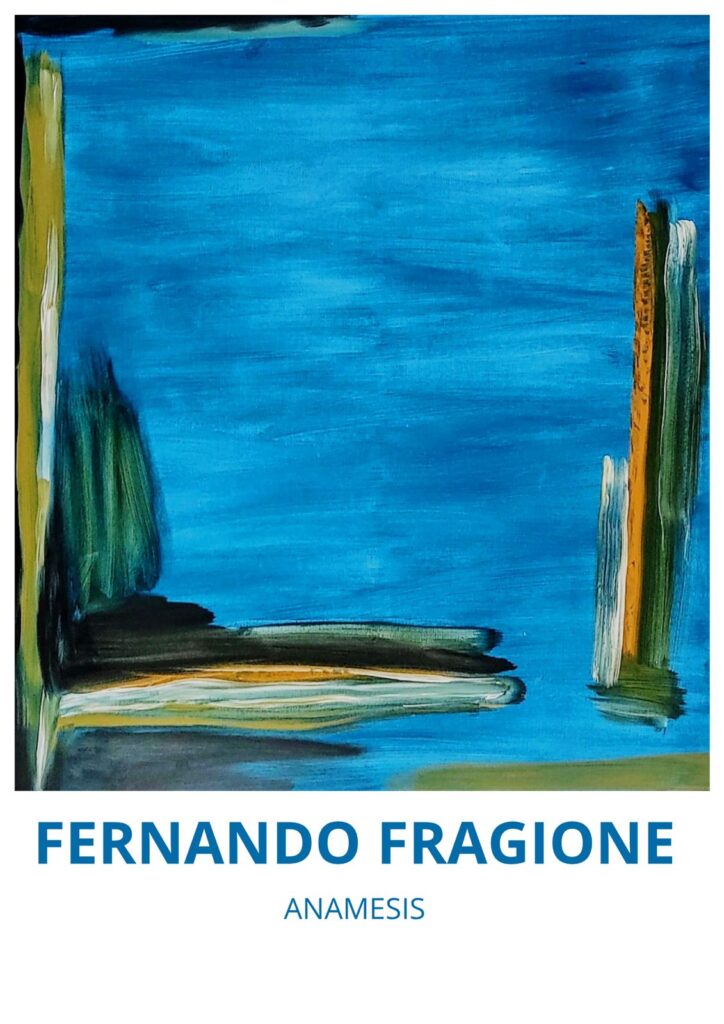 Arte a Sperlonga - un quadro con dipinto di colori intensi blu e verde