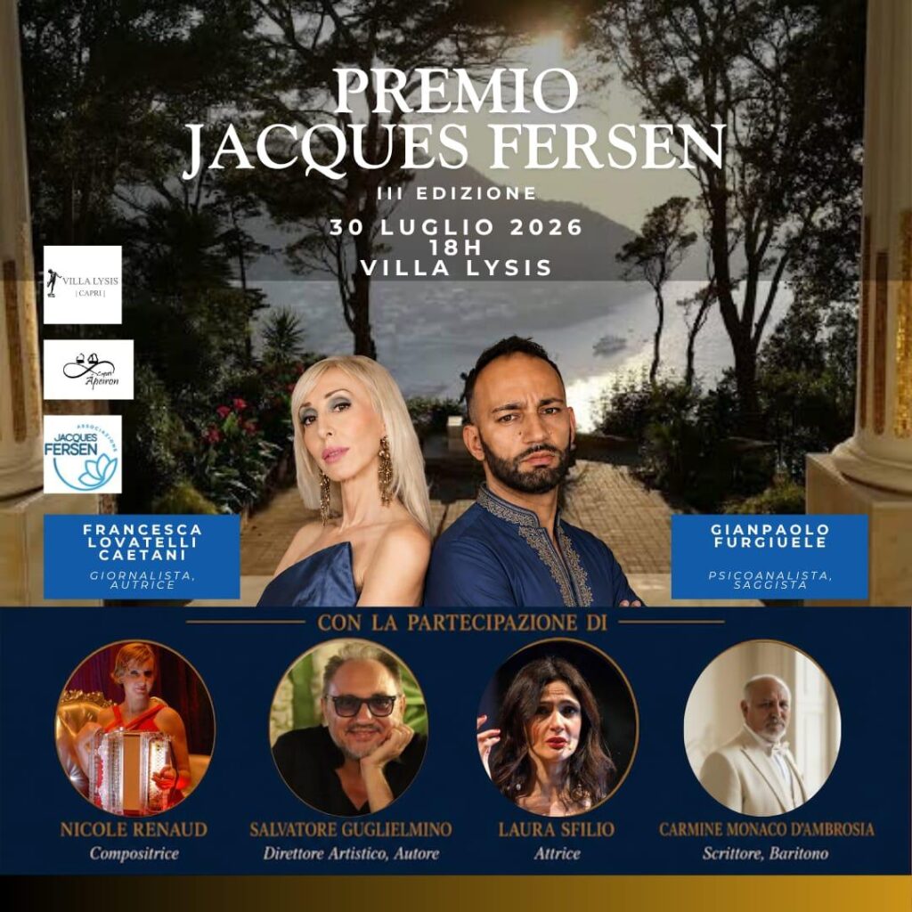 Grand Tour Festival - la locandina della tappa a Capri - Premio Internazionale Jacques d’Adelswärd Fersen®