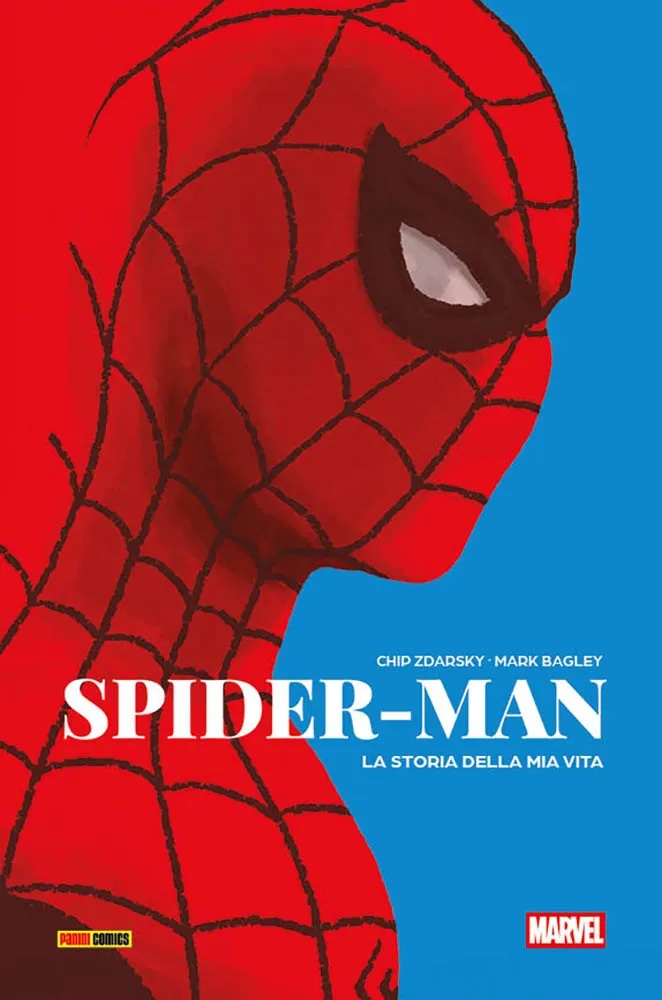 Spider-Man: Brand New Day - nella foto il fumetto dell'uomo ragno che indossa una tuta rossa con righe nere fatte a ragnatela, anche il volto è coperto da un passamontagna rosso a righe nere con la forma degli occhi nera e bianca allungata
