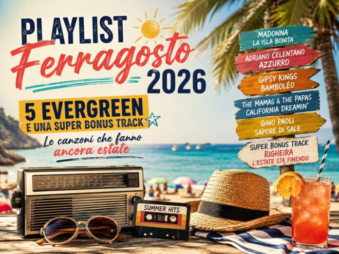 Playlist Ferragosto 2026 cinque evergreen e una super bonus track - Zetatielle Magazine - ChatGPT Image 10 ago 2026, 09_43_54 playlist ferragosto 2026 - immagine generata con ChtGPT image